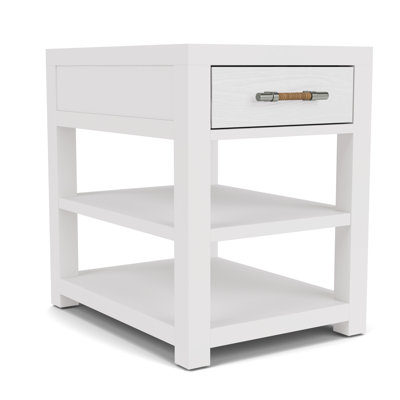Silvia White Round End Table