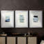Étude de couleur de bord de mer I - Impression encadrée sur mesure de qualité supérieure - 3 pièces-1189882438-1189882459