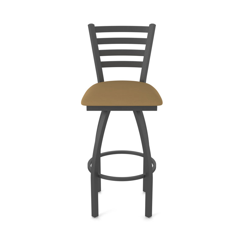 Jackie Swivel Stool, Pewter, Vinyl-Canter Saddle, Bar Stool (30" Seat Height)