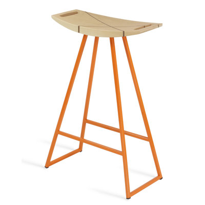 Robert Solid Wood Counter Stool with Steel Frame