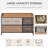 5-Drawer Dresser, Fabric Chest Of Drawers, 2-Tier Storage Organizer For Bedroom Entryway, Tower Unit With Steel Frame Wooden Top