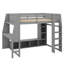 Full-Size Wooden Gaming Loft Bed – Integrated Desk, Multiple Storage Units, Built-In Lighting & Clothes Hanging Rack