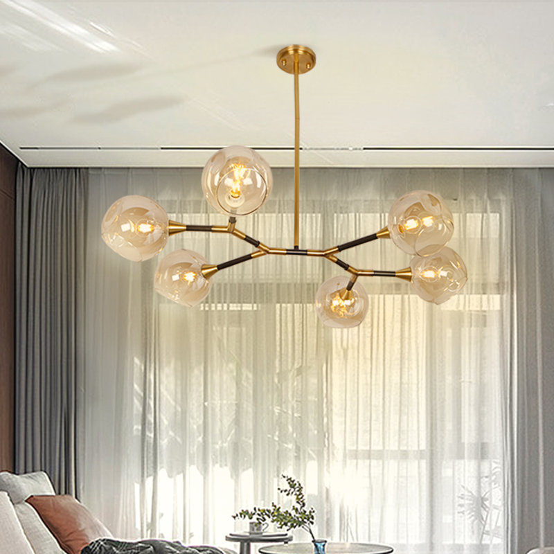 Lustre linéaire moderne 6 lumières Spoutnik