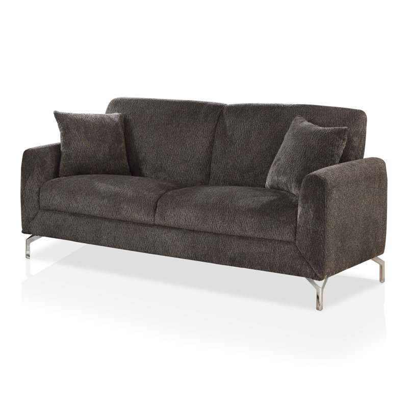 Canapé à accoudoirs arrondis 74,75 po Dahlya, Polyester 100 % gris foncé