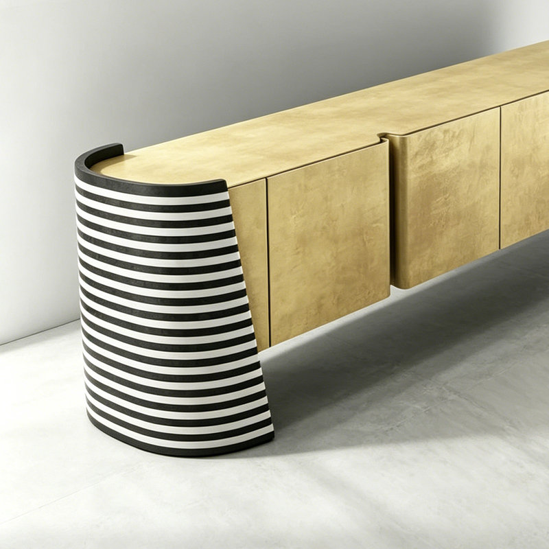Meuble télé de style moderne et luxueux, Jaune