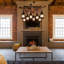 Lustre industriel en bois 8 lumières