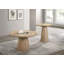 Table basse ronde de style contemporain avec base en piédestal en forme d'hévéa et structure en bois d'hévéa (seulement avec la table)-350751336