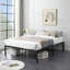 Ensemble de chambre avec lit plateforme et table de chevet en métal 3 pièces Blinni-641607328-641607339