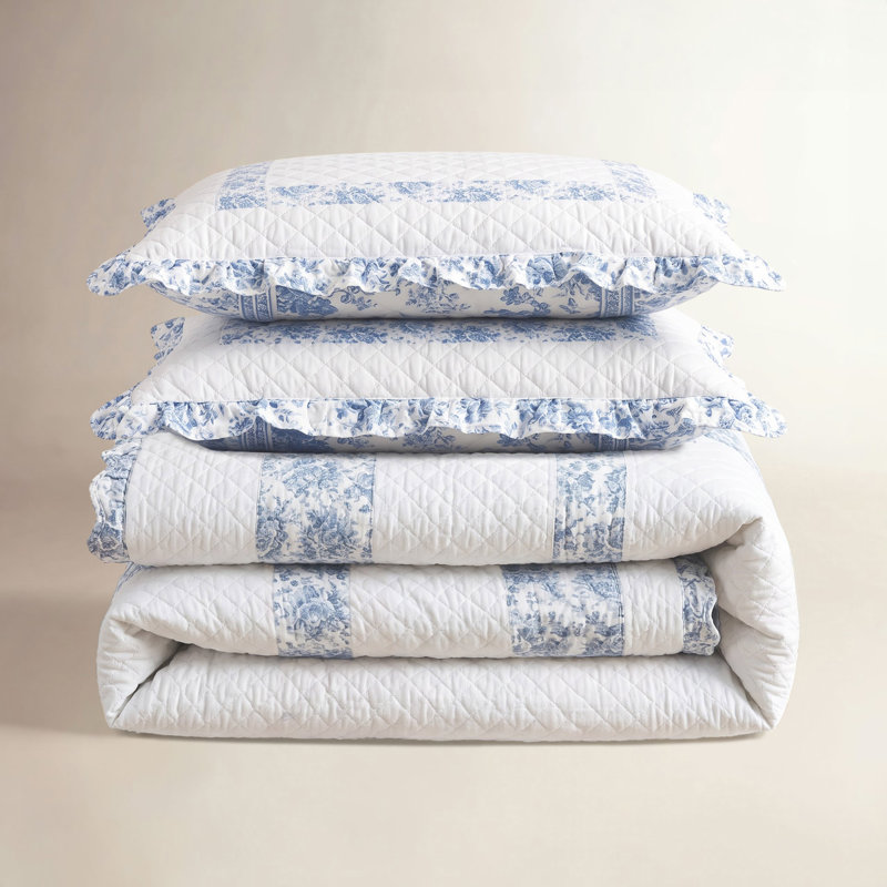 Westwick Cotton Twill Paisley Quilt, Queen Quilt + 2 Standard Shams