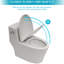 Toilette en céramique avec technologie Tornado - une pièce, blanc, siège silencieux, haute, puissant nettoyage en glaçage à fermeture en douceur blanche, chasse d'eau, hauteur de chaise