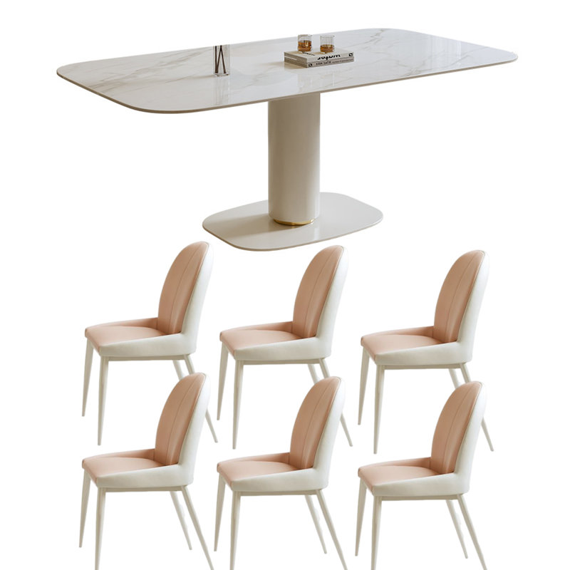 Table de salle à manger Modern, Rose, H 29,5 po x L 55,1 po x l 31,5 po