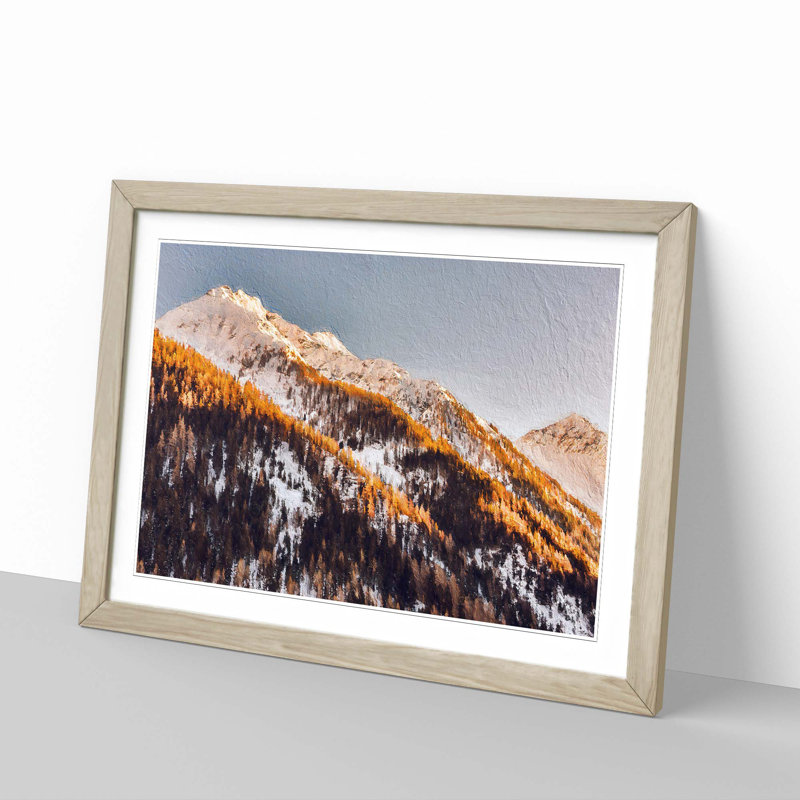 Winter in the Mountains - Picture Frame Painting Print, Oak Framed, 36cm H x 48cm W x 2cm D