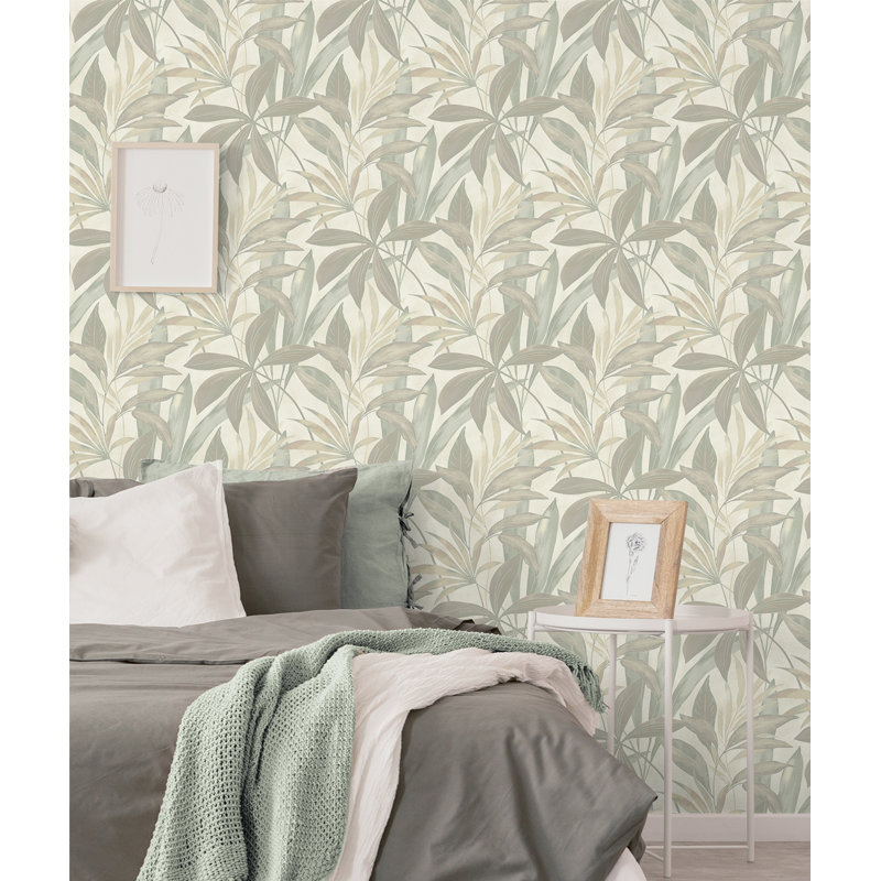 Tommy Bahama Buena Vista Palm 18' L x 20.5" W Peel and Stick Wallpaper Roll, Beige