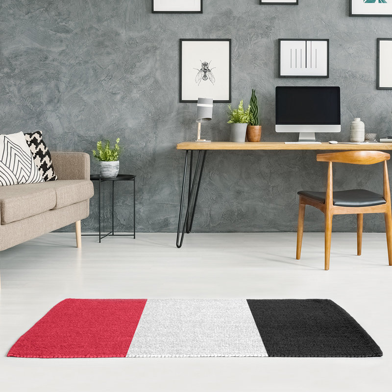 Tapis de zone rouge/noir, Rectangle 5 pi x 7 pi