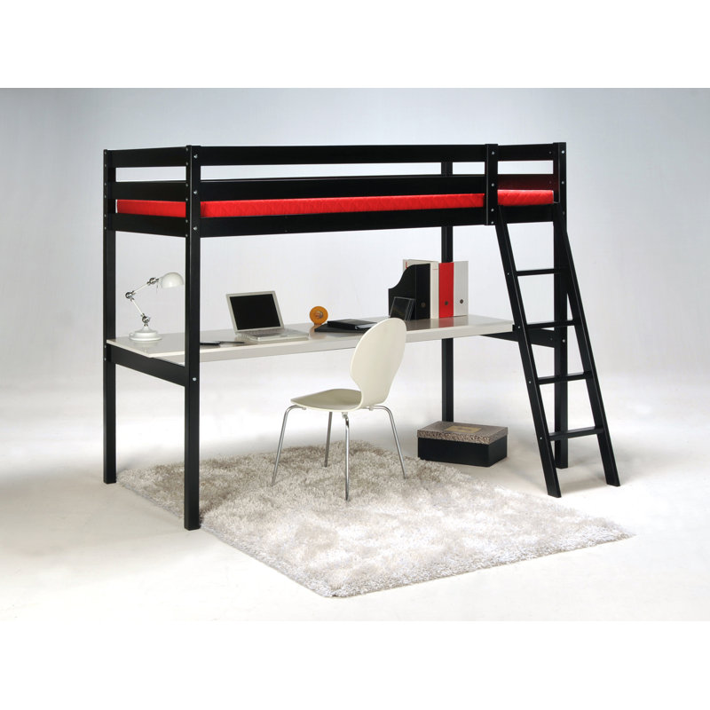 Ariel 90 X 190cm High Sleepers with Desk Included, Black