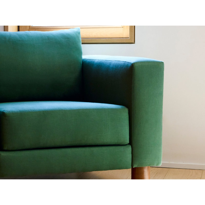 Essential Loveseat, Dark Brown, Dusty Rose Recycled Velvet