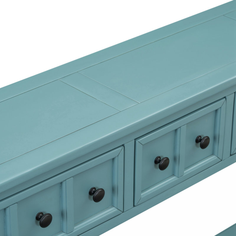 Breeannah Solid Wood Single Coffee Table, Turquoise Green