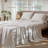 MooMee Striped Sheet Set 100% Washed Cotton Linen Like Textured Breathable Lightweight-122443644-118739900