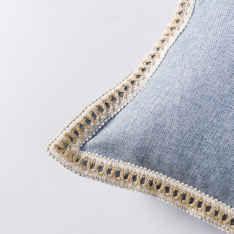 Housse de coussin de couleur, Bleu, Carré 18 po