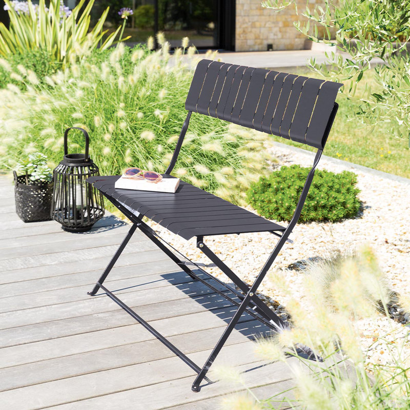 Nidavellir Metal Outdoor Bench, Grey