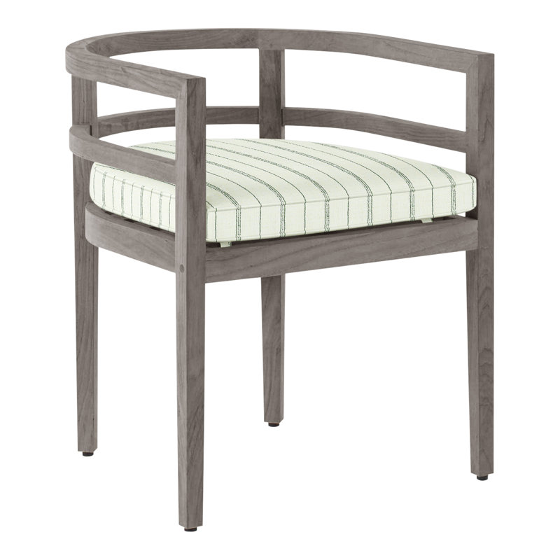 Santa Barbara Patio Dining Armchair with Cushions, Oyster Teak, Welt, Perigold IceBreaker Polar