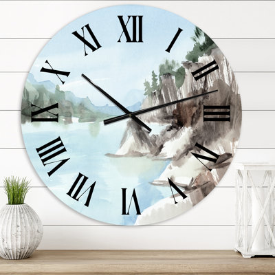 Rocks By The Blue Lake - Lake House Wall Clock