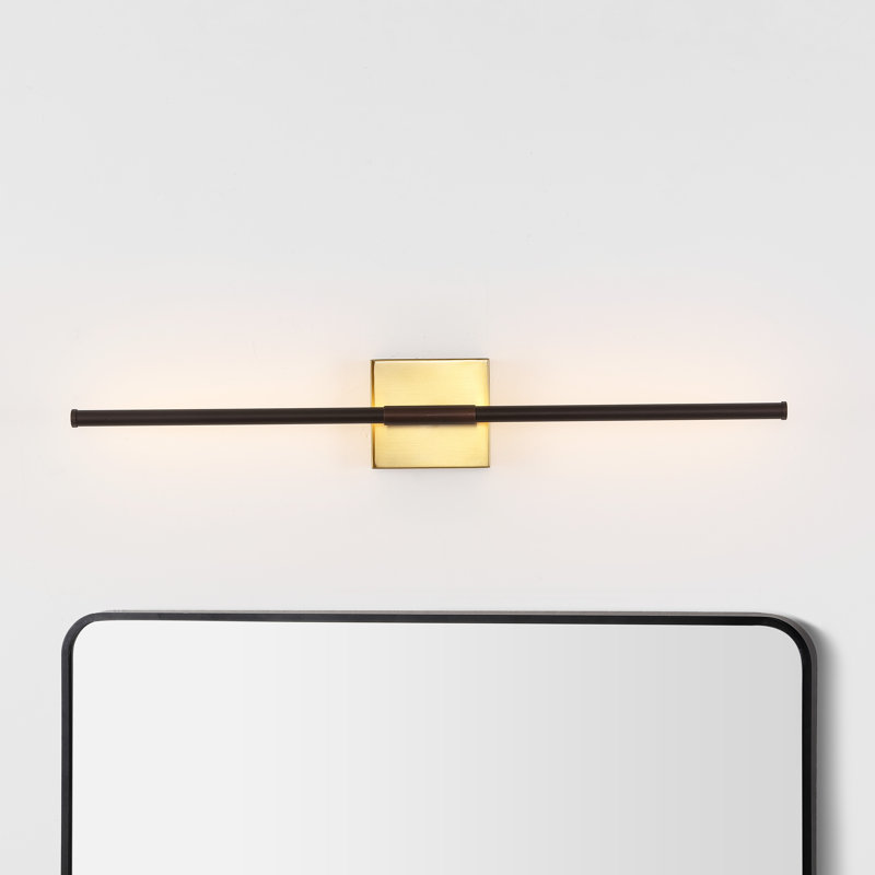 Gallatin Single Light Dimmable LED Armed Sconce, Oil Rubbed Bronze/Brass Gold