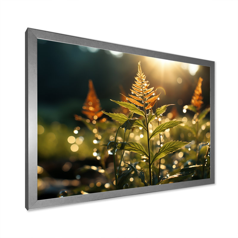 «Green Field Tranquil Oasis», reproduction sur toile, Cadre simple argenté, H 16 po x l 32 po x P 1 po