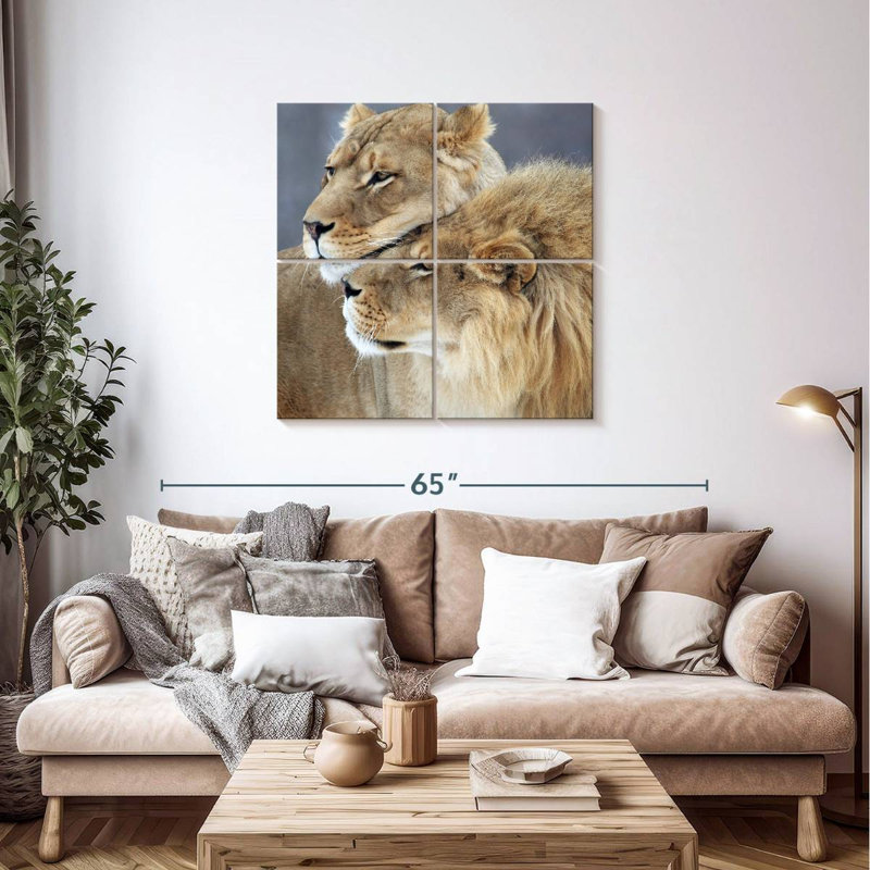 Brampt Lion And Lioness Love, 38" H x 38" W