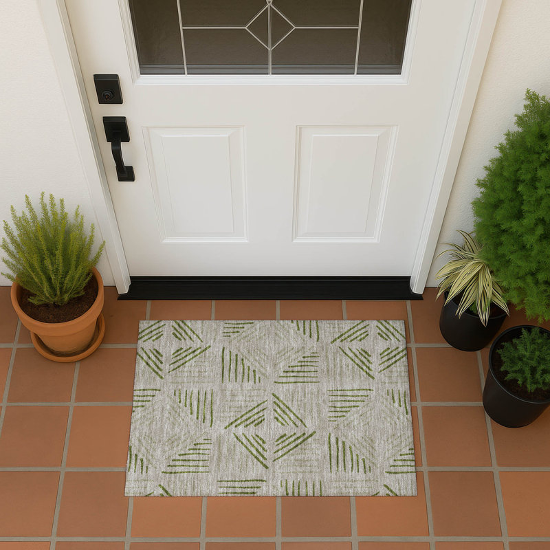 Machine Washable Indoor/Outdoor Chantille ACN2413 Geometric Rug, Rectangle 1'8" x 2'6"