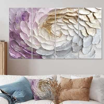 Vortex cosmique mauve et blanc II - ensemble d'art sur toile à spirales abstraites
