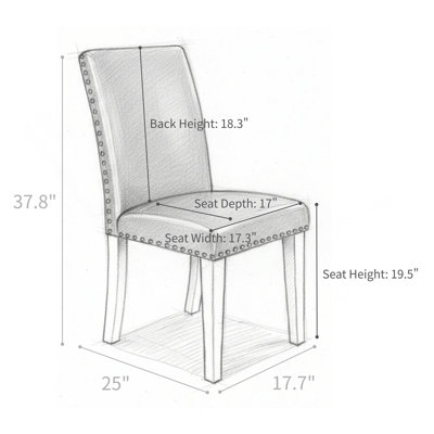 Chaise de salle à manger 25 po x 17,7 po x 37,8 po (ensemble de 2), argent et blanc
