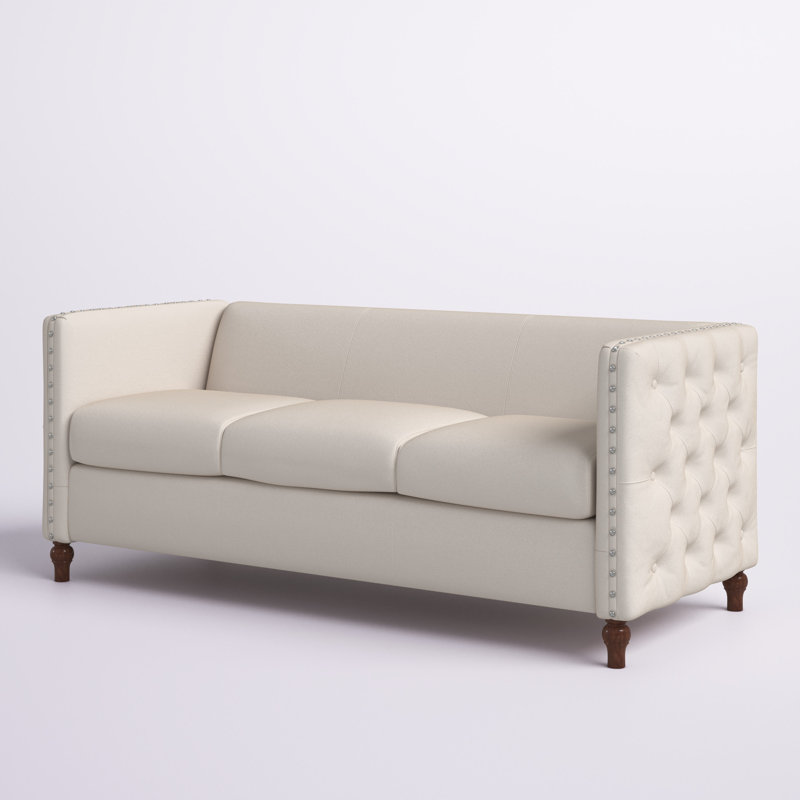 Shawn 70'' Velvet Sofa, Beige Velvet