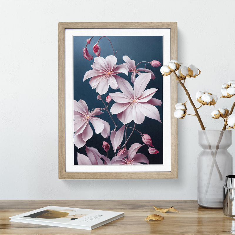 The Flowers - Single Picture Frame Print, Oak, 46cm H x 34cm W x 2cm D