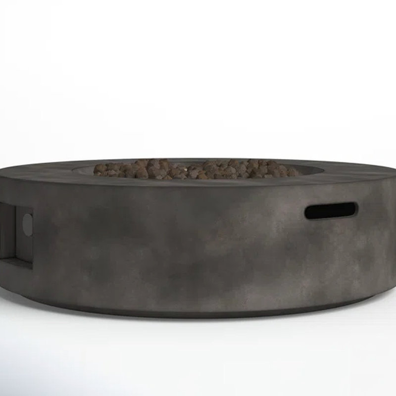 Table de feu en béton 12 po de hauteur, extérieur, noir et gris Allure High Classy