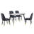 Contemporary Faux Marble 5-Piece 50" Dining Set with Upholstered Chairs-92611033-92611031