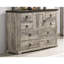 Commode rustique à deux tons avec huit tiroirs et une porte