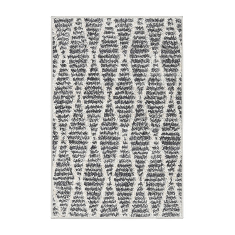 Tapis contemporain gris clair, Rectangle 5 pi x 7 pi