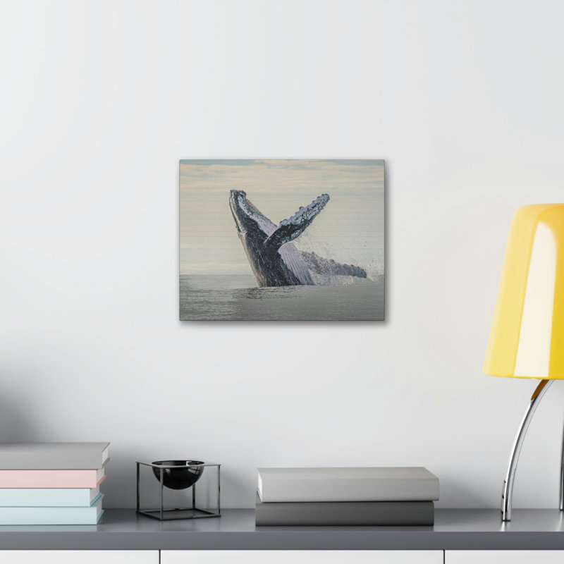 Impression d'art baleine majestueuse avec baleine bleue, H 11 po x l 14 po