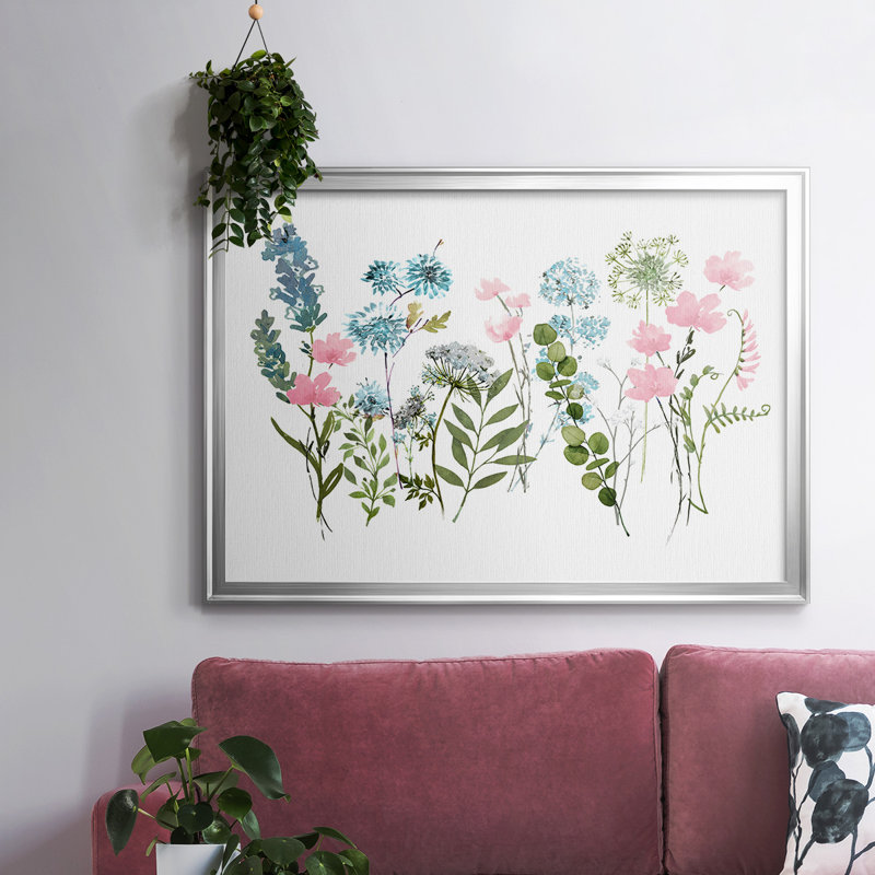 " Spring Meadow ", Silver Floater Framed Canvas, 26" H x 38" W x 1.5" D