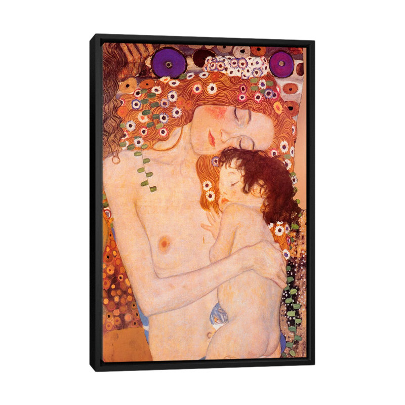 «Mother And Child» par Gustav Klimt, reproduction sur toile tendue sur châssis, H 26 po x l 18 po x P 1,5 po