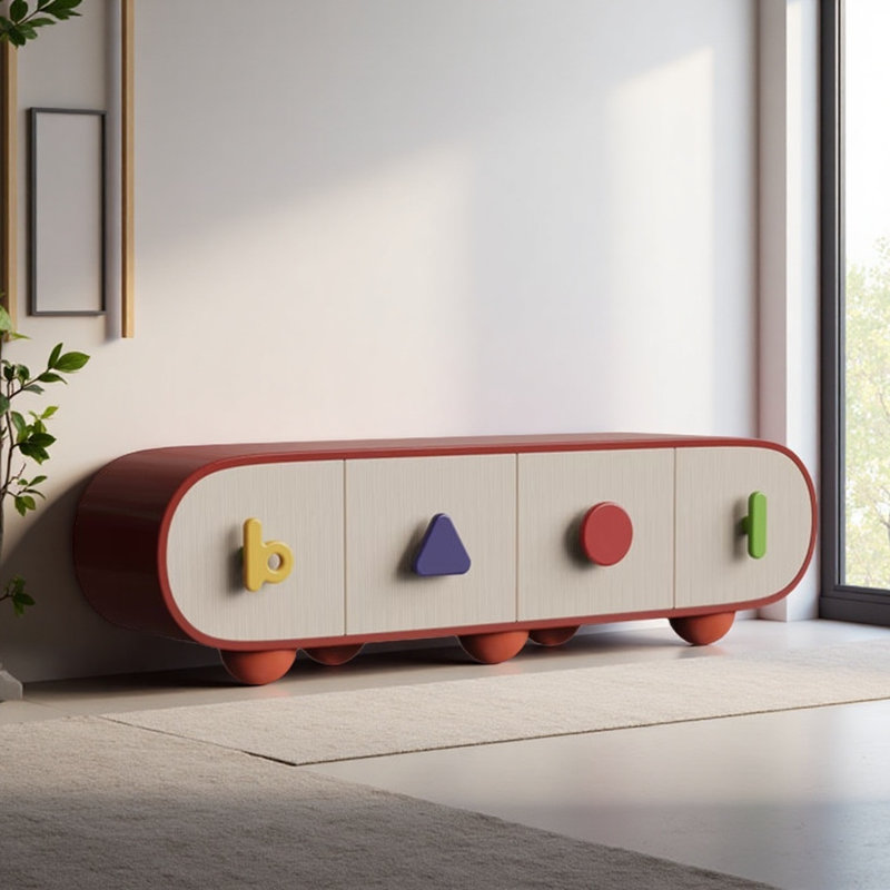 Meuble télé moderne, simple et tendance, Rouge