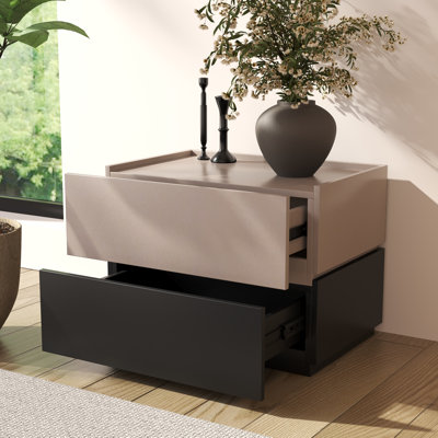 Ensemble de 2 tables de chevet modulaires en chêne clair Heckman
