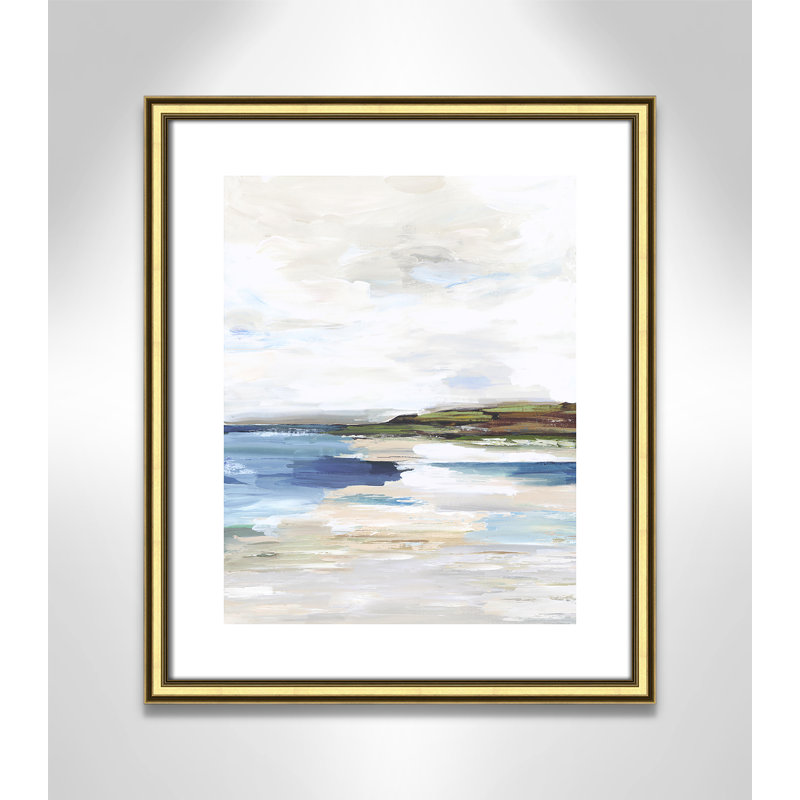 Terres lointaines I - Cadre photo, reproduction d'art sur papier, Papier encadré doré, H 20,25 po x l 17,25 po x P 0,88 po