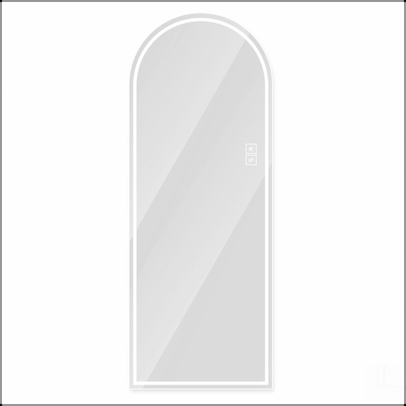 65" x 21" Arch Design LED Full Length Mirror ,Dimmable,  High Definition & Explosion-Proof, Full-Length Standing or Wall-Mounted - Brightly Lit for Makeup, Studio, and More