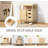 Bathroom Storage Cabinet with Fluted Sliding Door, 3 Drawers Bathroom Floor Cabinet w/Adjustable Shelf, Faux Marble Top-710877971