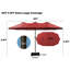Grand parasol de patio 15 pi avec base et lumières rouges 15 pi-1197690000