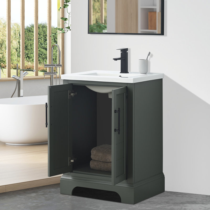  24" Single Bathroom Vanity Set, Vintage Green