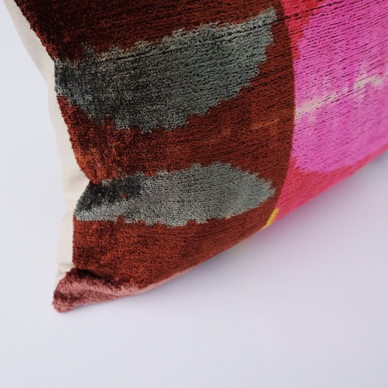 Housse et insert de coussin en soie Richland, Multicolor