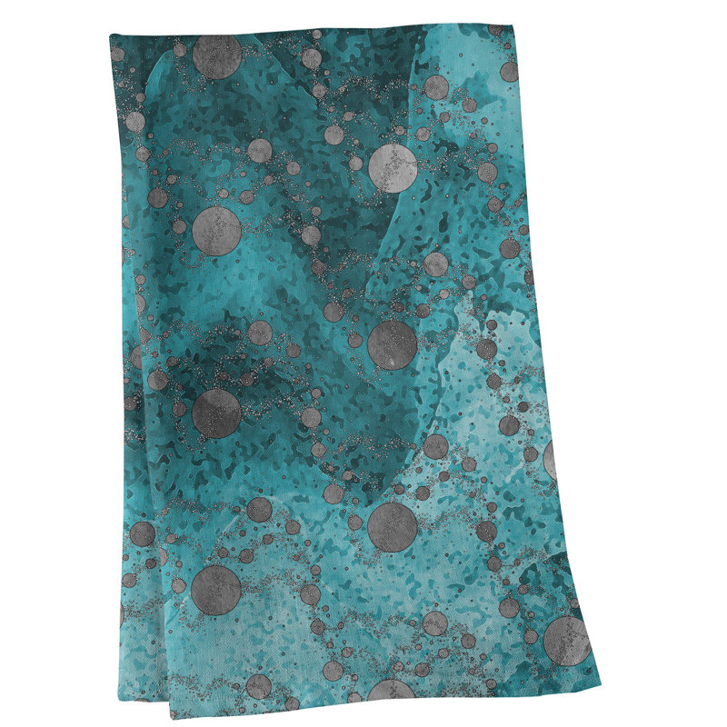 Serviette de thé à planètes monochromes Mcguigan, Menthe, Sergé de coton